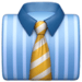 blue striped shirt with yellow striped tie